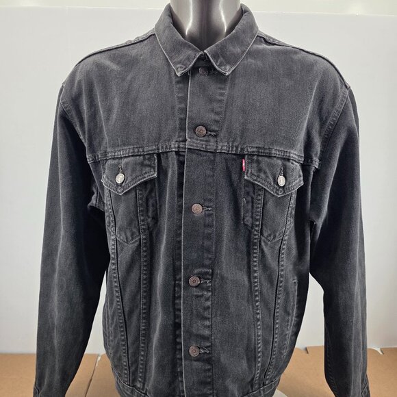 Vintage Levis Denim Jacket Mens XLarge Black Jean Relaxed Trucker 70507-0260 - Picture 1 of 12
